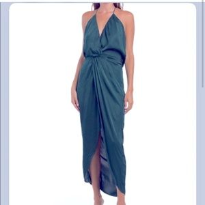 New Emerald Green Young Fabulous & Broke siren slip gown
